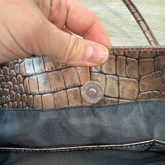 DANIER Brown crocodile leather shoulder purse bag - Picture 9 of 13